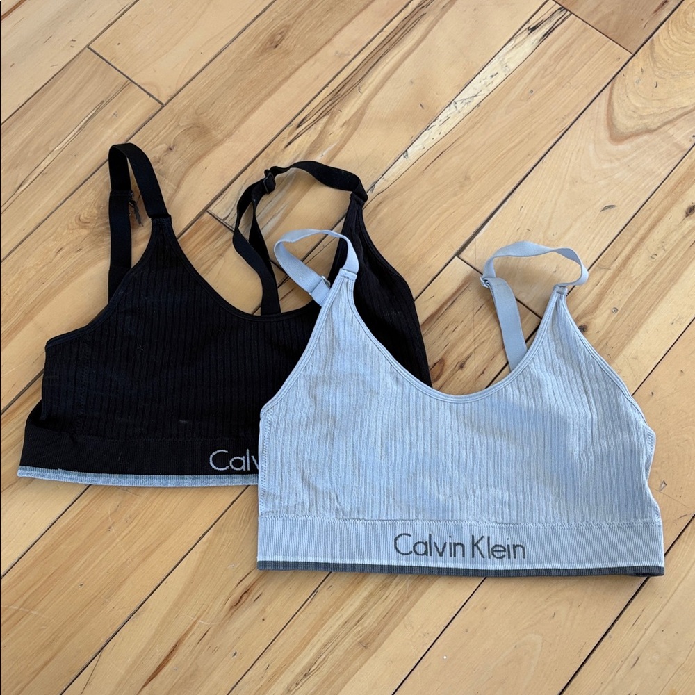 Calvin Klein Kids Bralette Duo - Black and Gray
